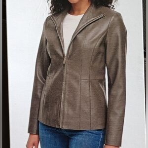 Kenneth Cole New York Women's Brown Leather Jacket